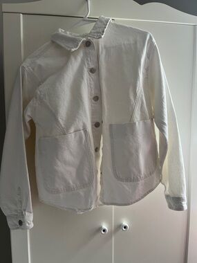 Zara White Denim Jean Jacket